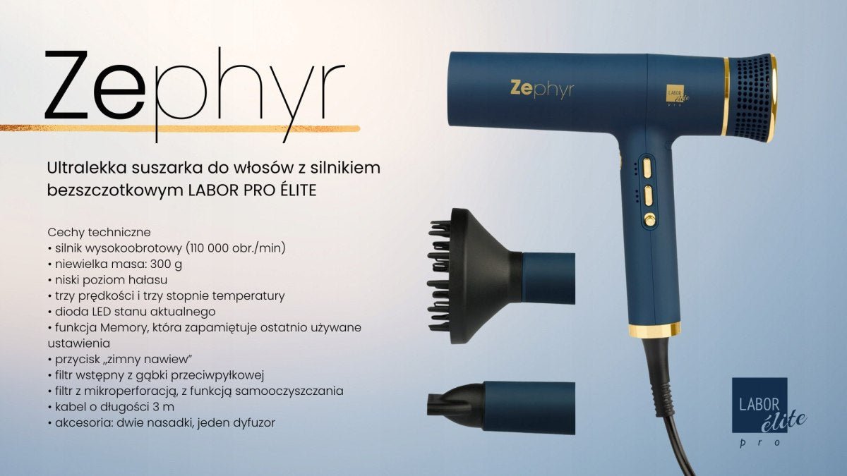 LE009 LaborPro elite Ultra lekka suszarka ZEPHYR 75db - Kingshop